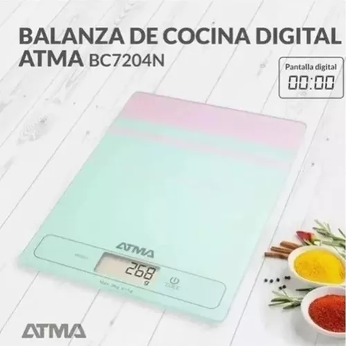 BALANZA DE COCINA 3KG VIDRIO BC-7204N